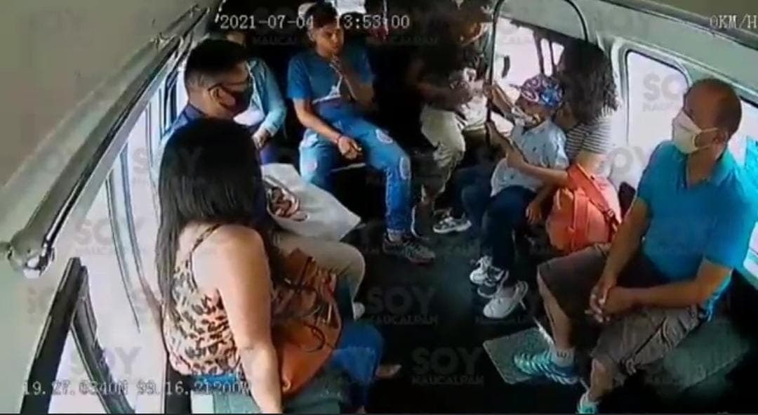 Video: Asalto en transporte público con todo y niños en Edomex