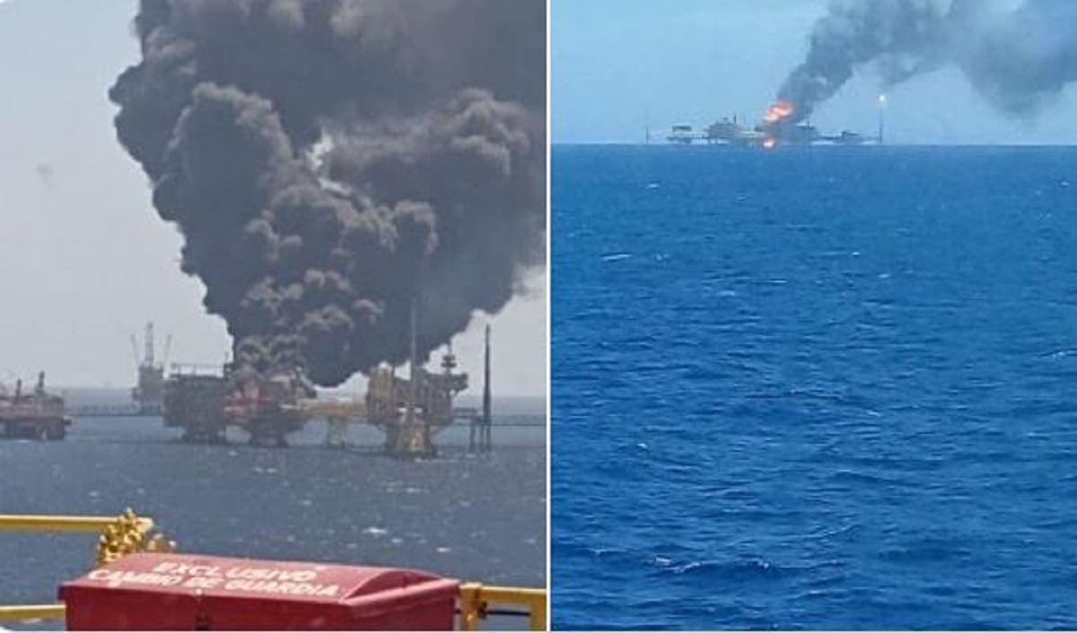Explosión en la plataforma Ku-Alfa en Campeche deja al menos cinco personas lesionadas