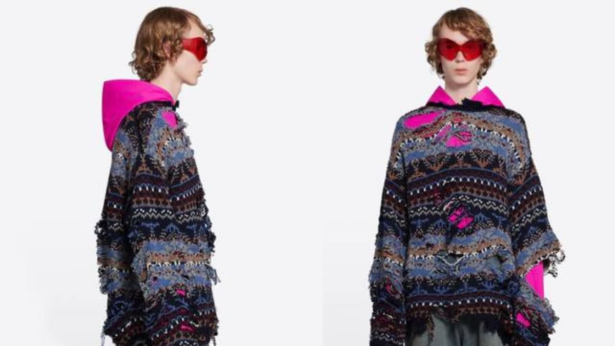 Balenciaga saca un suéter agujerado con lana virgen por un precio 28 mil pesos