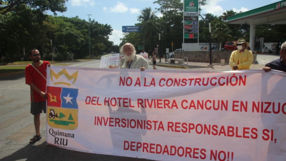Protestan ambientalistas por revocación de amparo contra proyecto Riu Riviera Cancún