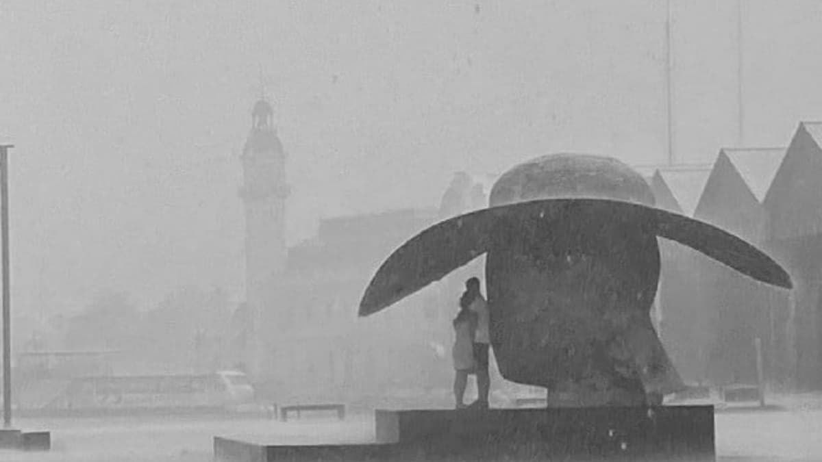 Una fotógrafa capturó a una pareja bajo la lluvia y la imagen se vuelve viral