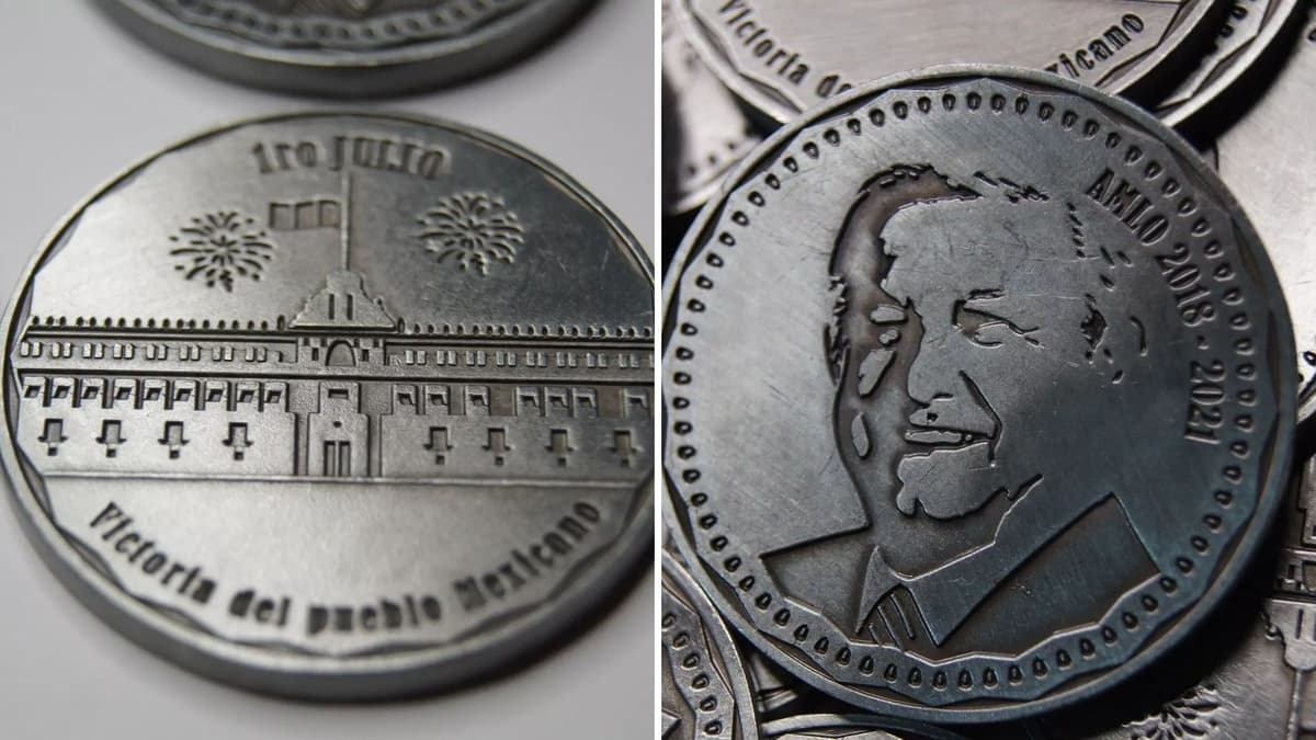 ¡No es broma! Aparecen monedas con la cara de AMLO, así son