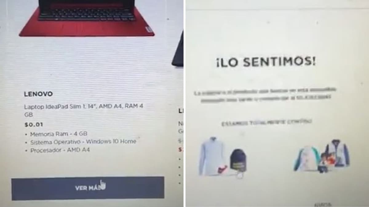 Palacio del Hierro 'vende' una laptop en 0.01 pesos, pero no deja comprarla