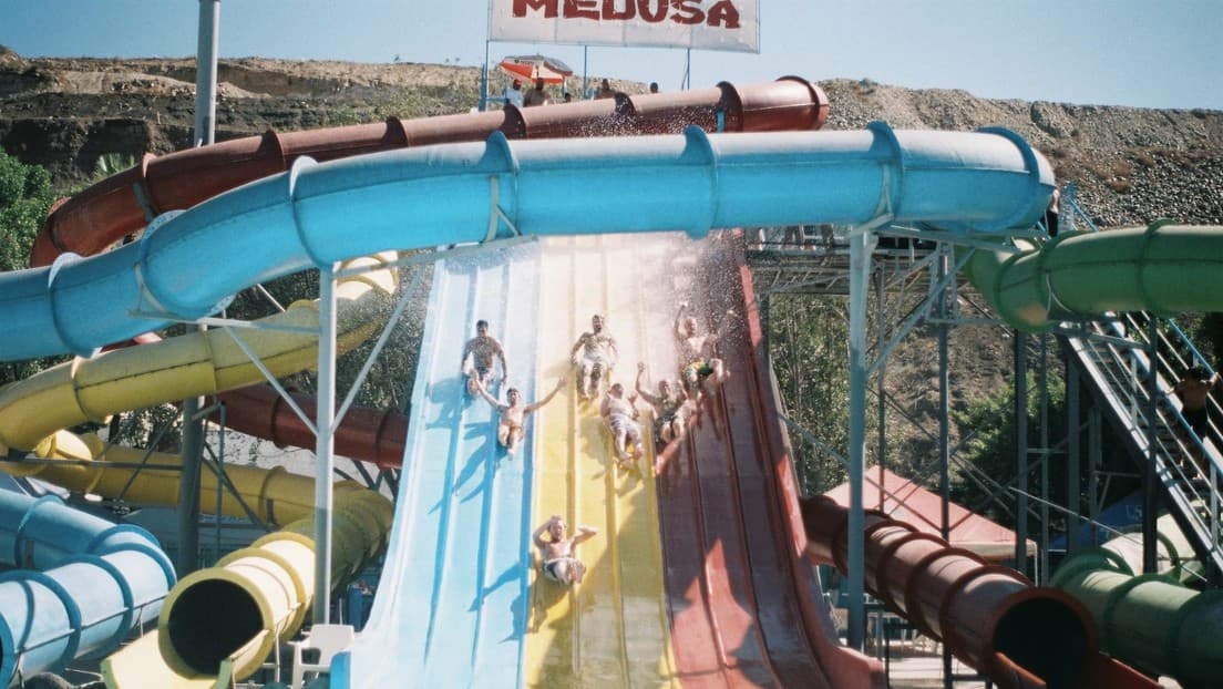 Un buey se sube a un tobogán de agua y se vuelve viral tras escapar del matadero