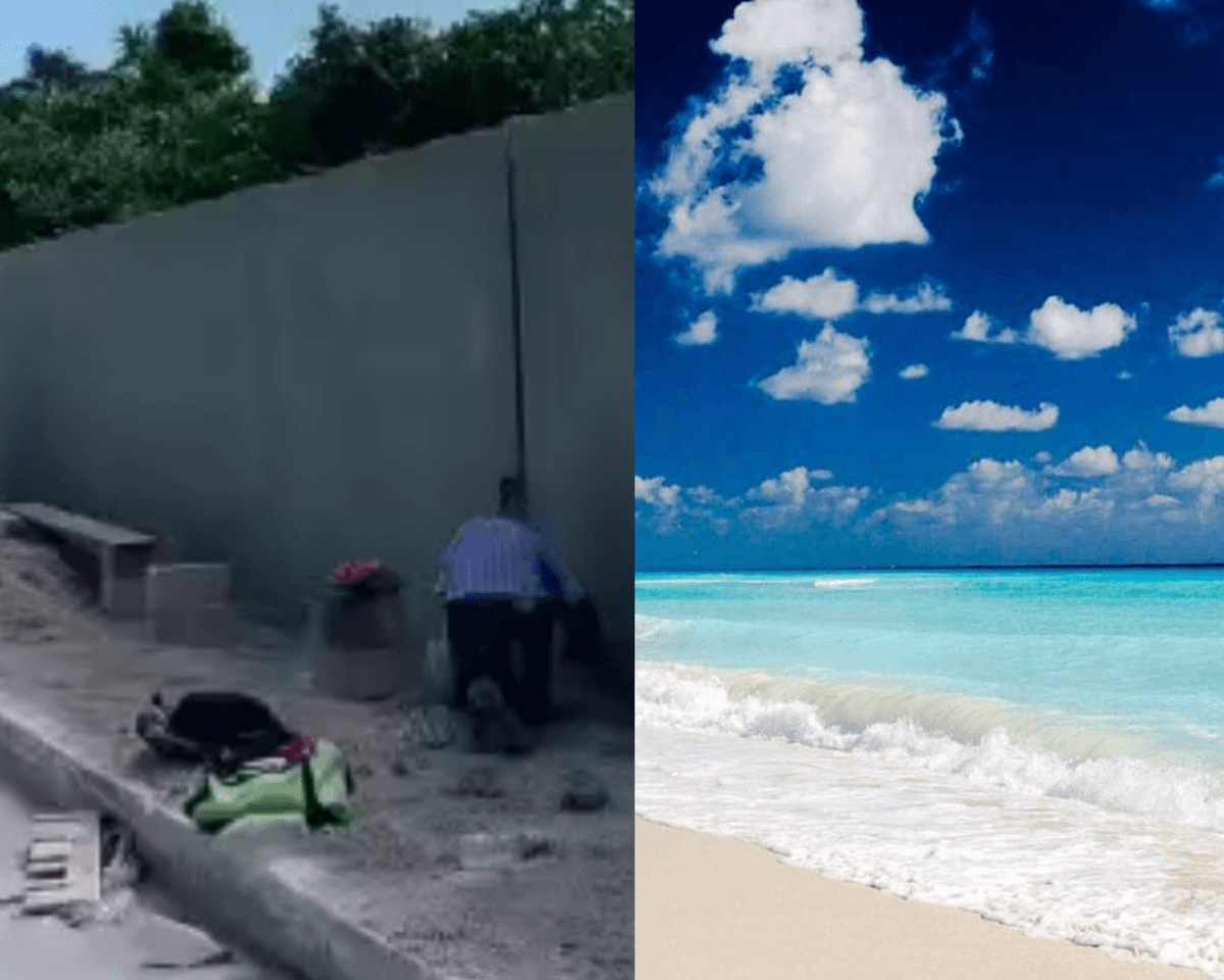 VIDEO: Construyen barda para impedir acceso público a playa San Miguelito de Cancún