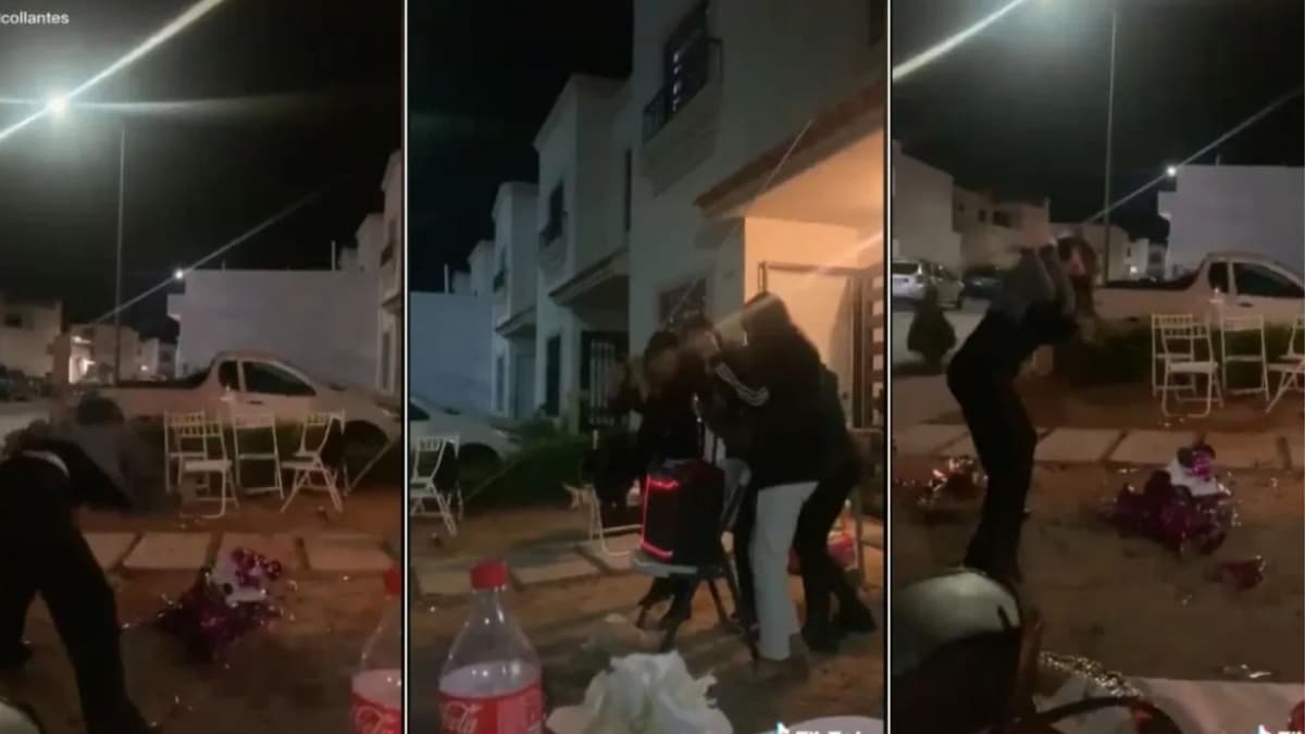 Video: Amigas hacen posada y golpean una piñata como terapia