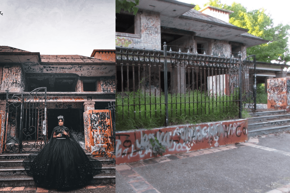 Quinceañera en Matamoros se vuelve viral por sesión de fotos en la “Casa Narcosatánica"