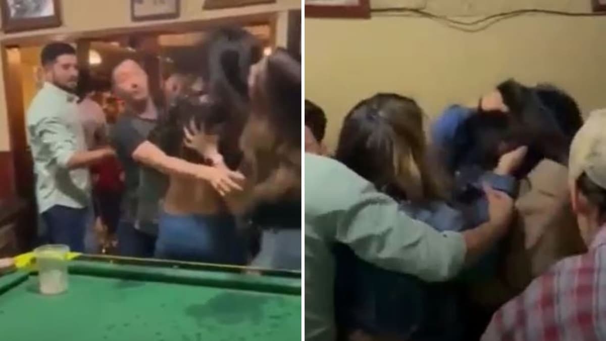 VIDEO: Mujeres protagonizan pelea dentro de un bar sin poder separarlas