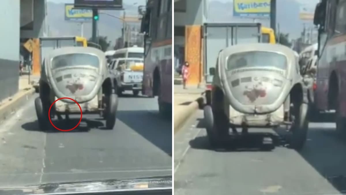 VIDEO: Captan a hombre conduciendo como 'Pedro Picapiedra' y se vuelve viral