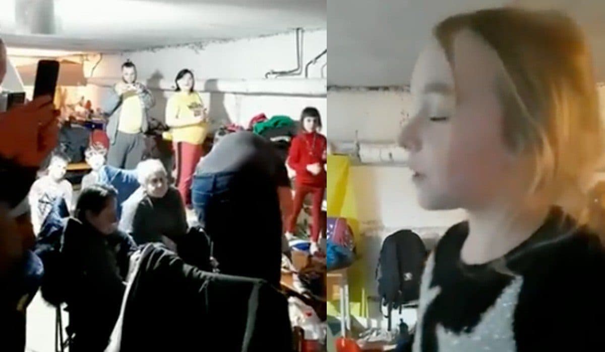 Niña ucraniana canta "Libre soy" de Frozen, en un refugio antibombas