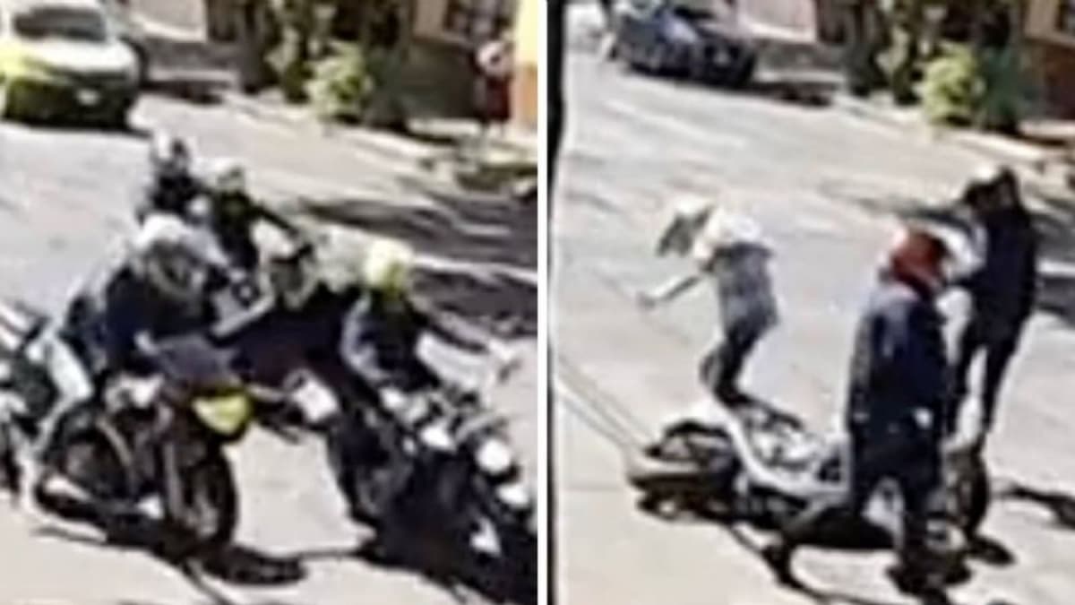 VIDEO: Motociclistas roban 5 mil euros a persona que salió del AICM, los detienen