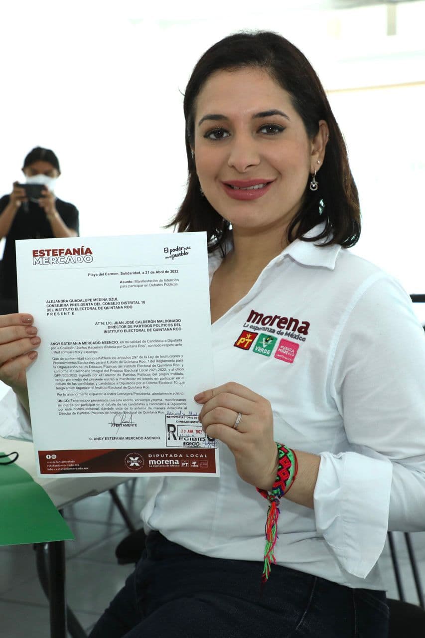 Estefanía Mercado se apunta para el debate del IEQROO