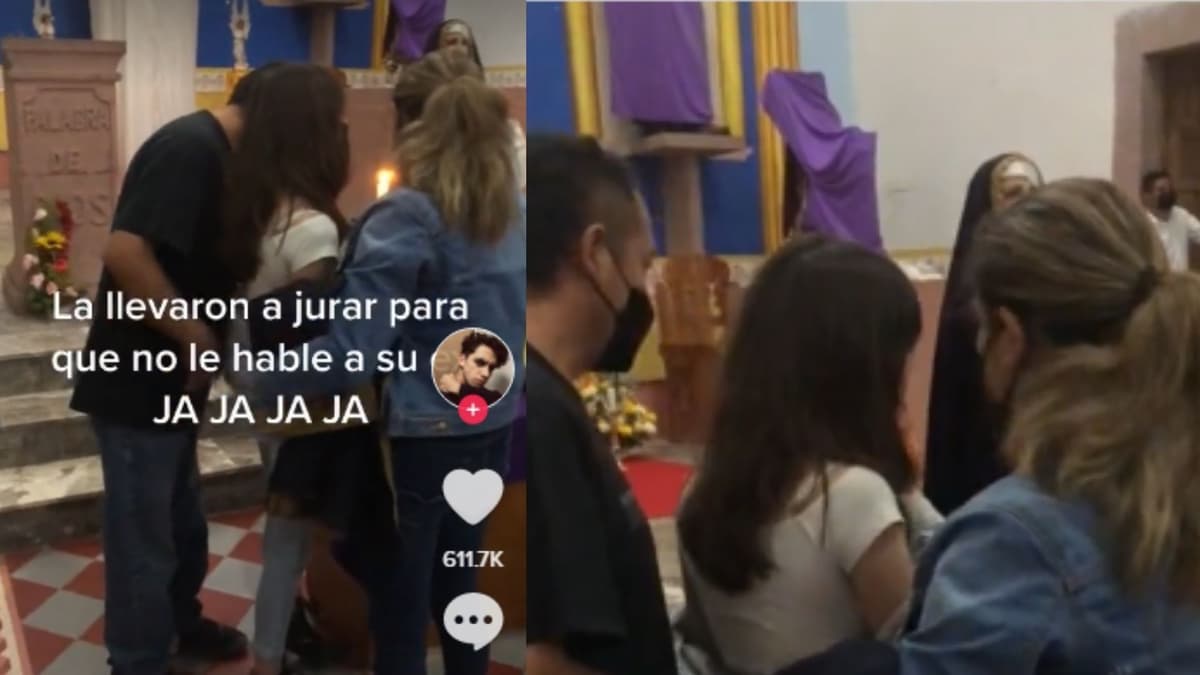 Video: La llevan a la iglesia para jurar que no volverá hablarle a su ex