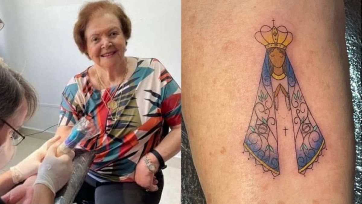Abuela de 91 años se tatúa luego de que su nieto entrara a medicina