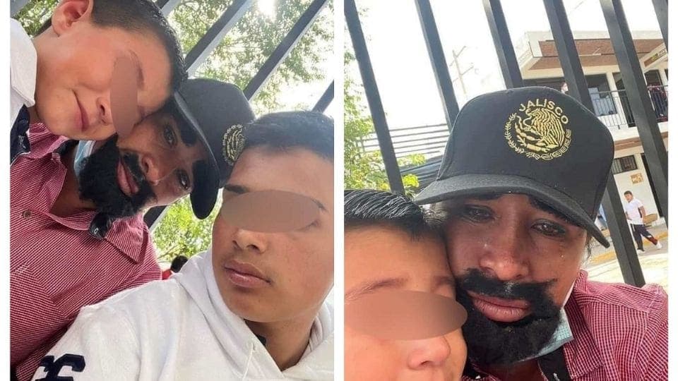 Madre se disfraza de hombre para el festival del Día del Padre de sus hijos