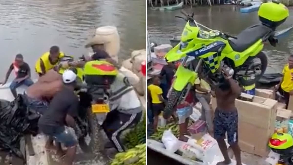 ¿Hércules colombiano? Hombre se hace viral por cargar en sus hombros una moto