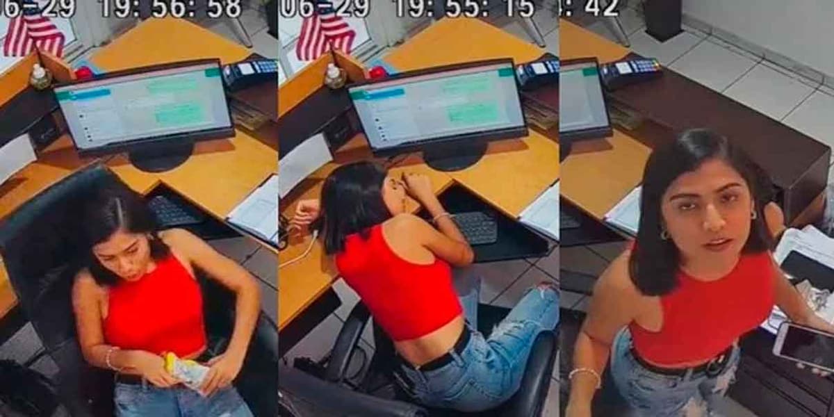 VIDEO: Cámaras de seguridad captan a joven durmiendo en sus horas de trabajo