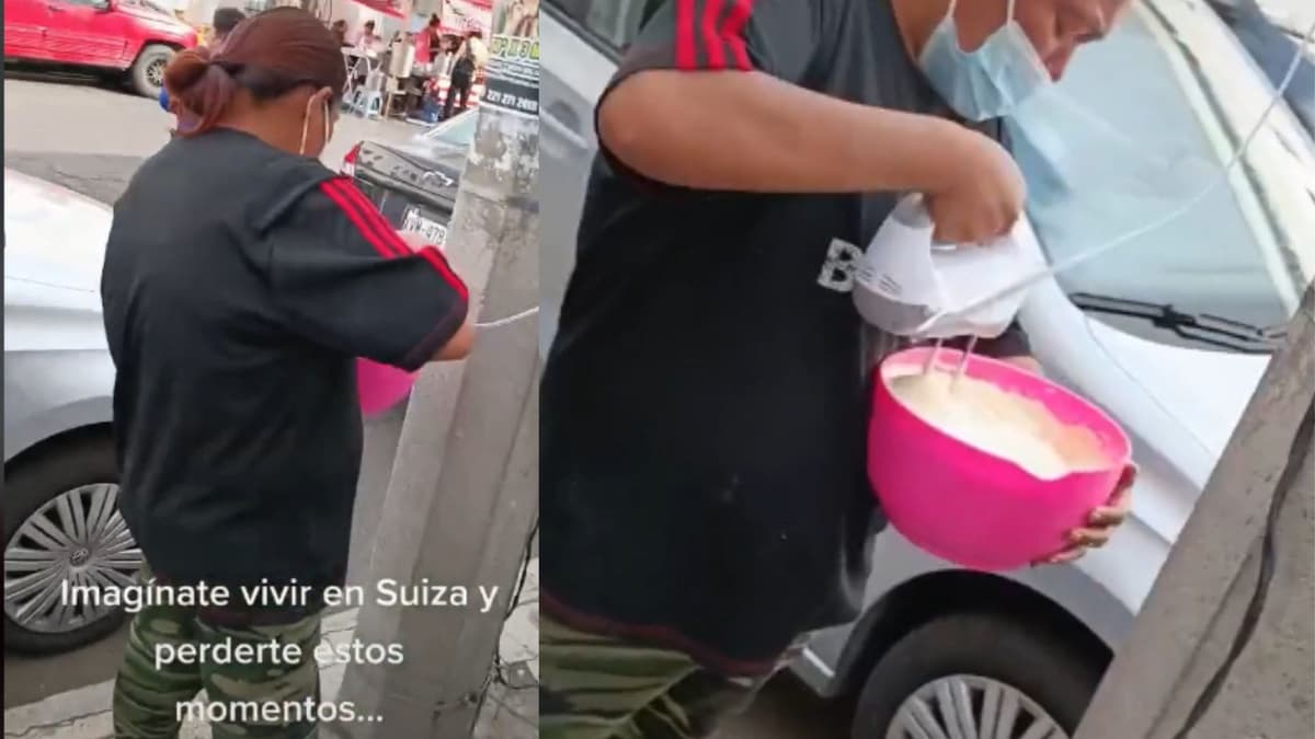 VIDEO: Mujer usa electricidad de un poste para conectar su batidora en la calle