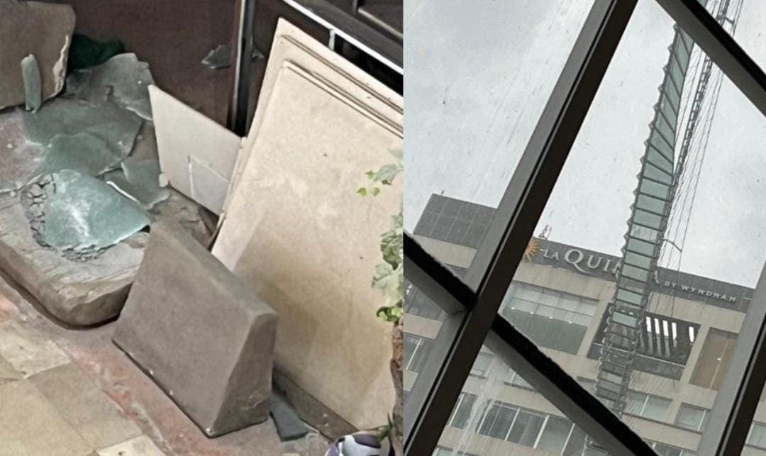 Video: Fuertes vientos derriban cristales del costoso puente colgante de Puebla