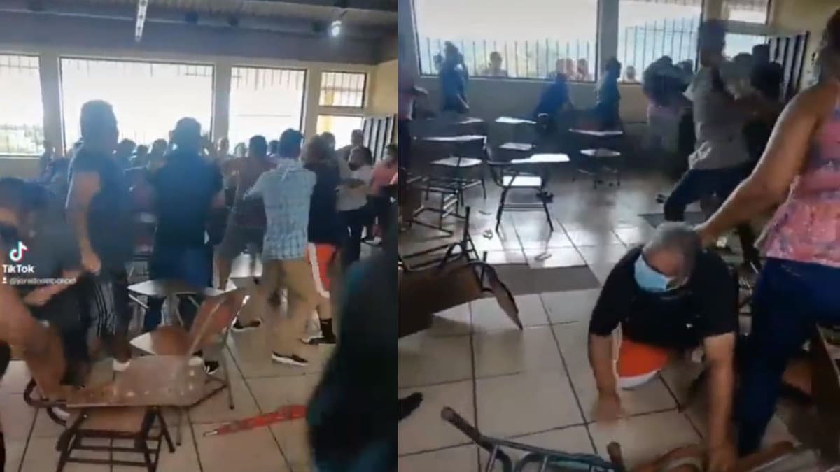 VIDEO: Junta de padres termina en pelea en un salón de clases
