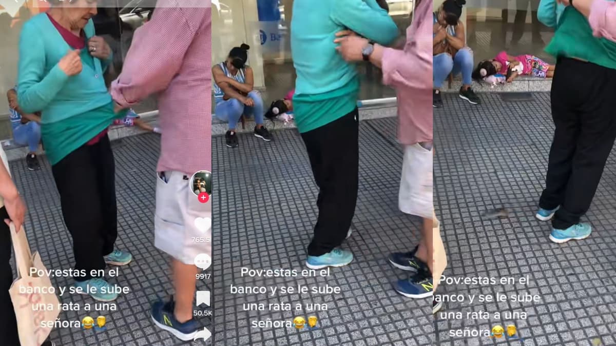 VIDEO: Rata se mete entre la ropa de una mujer en plena calle