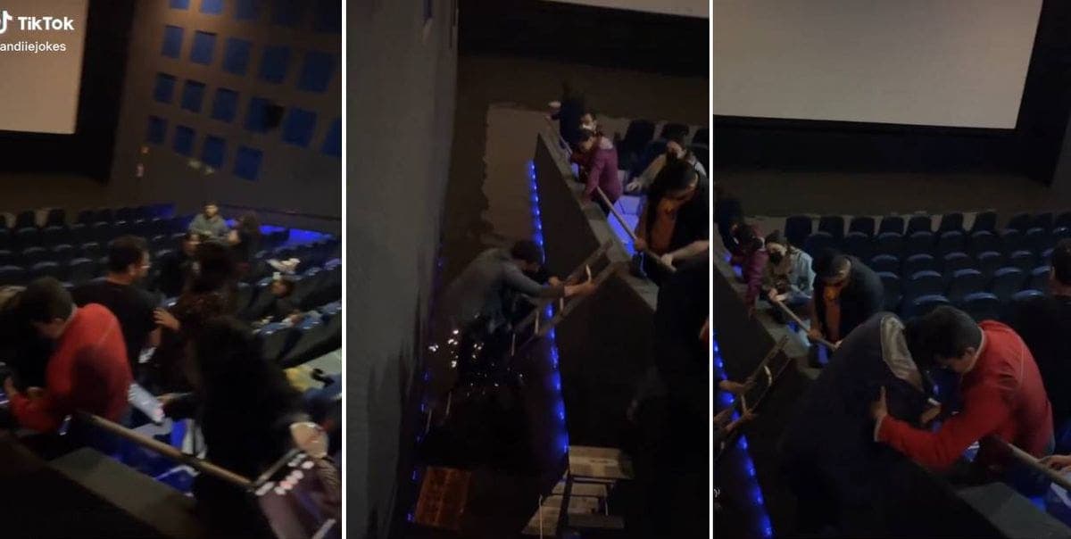 VIDEO: Van a ver una película al cine y sala se inunda de agua