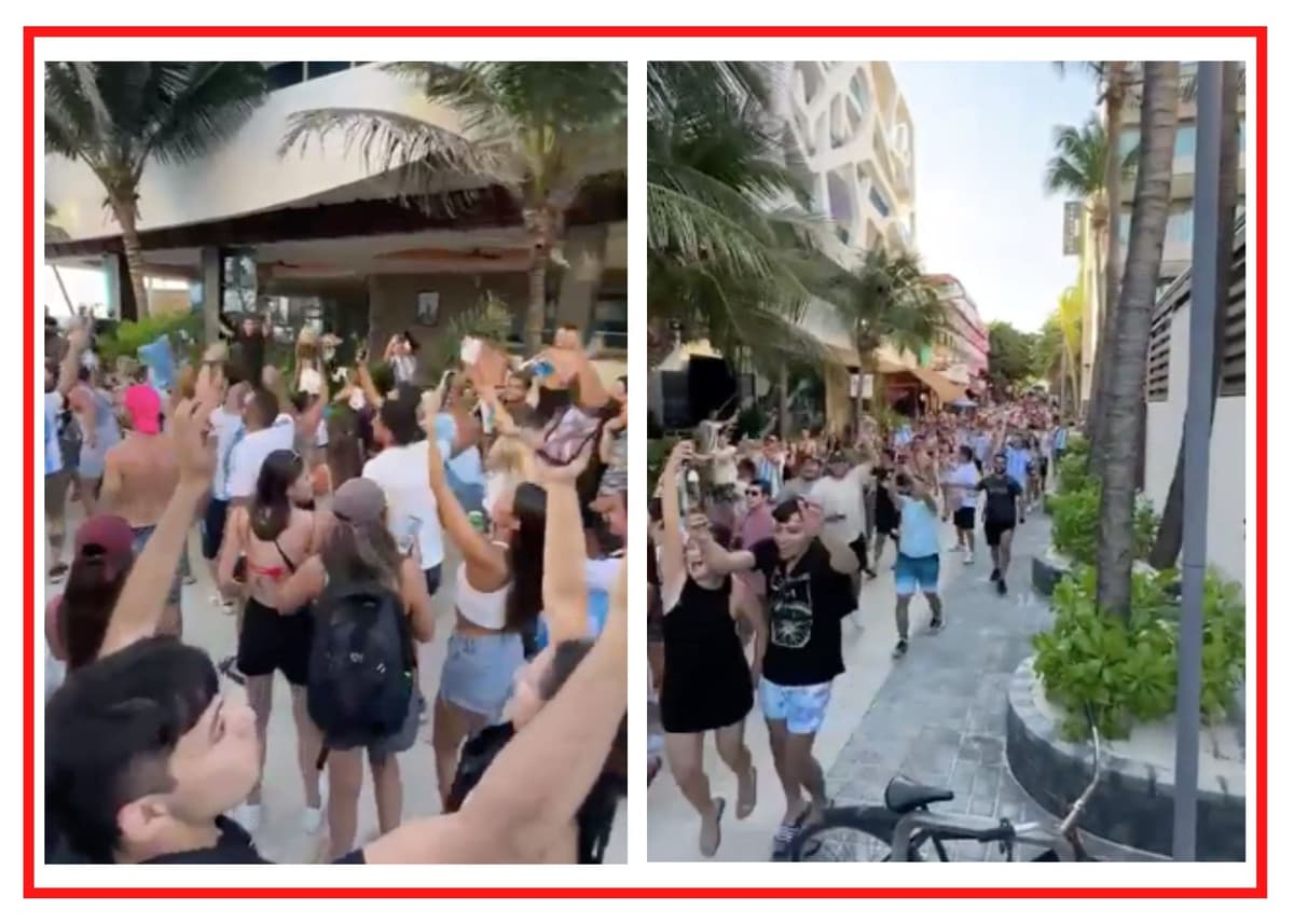 VIDEO: Celebra comunidad Argentina en Plasha del Carmen su pase a la final del Mundial