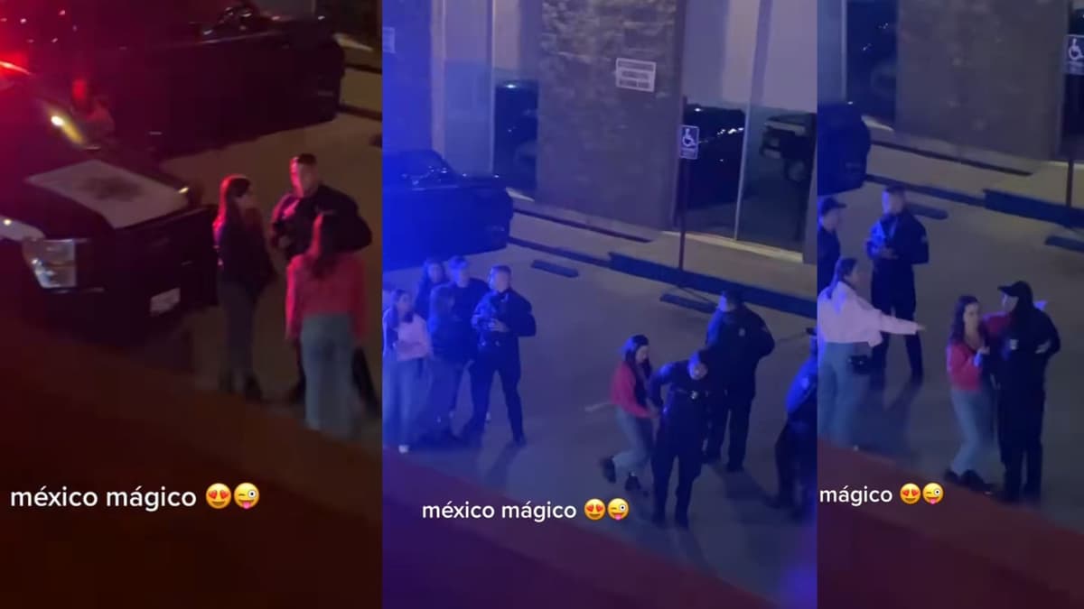 VIDEO: Patrulla llega a fiesta y joven saca a bailar a policía