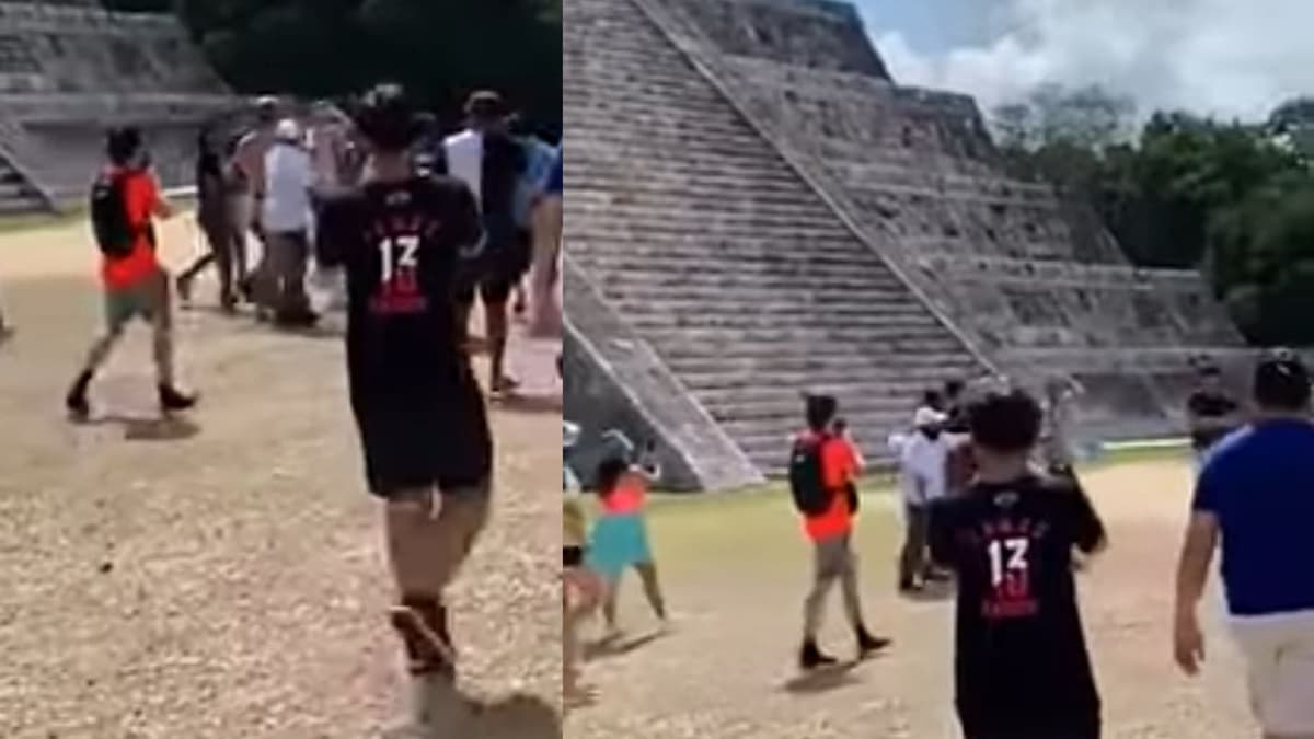 VIDEO: Turista ignora prohibición y sube a pirámide de Chichén Itzá