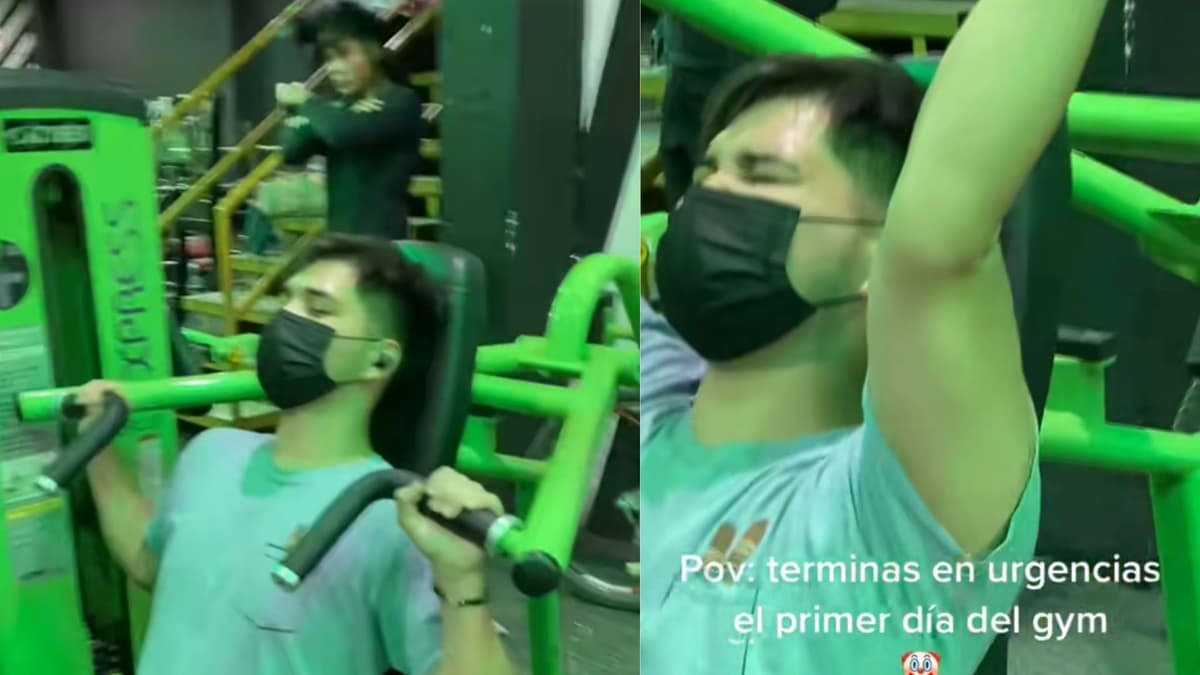 VIDEO: Joven va al gimnasio por primera vez y termina en urgencias