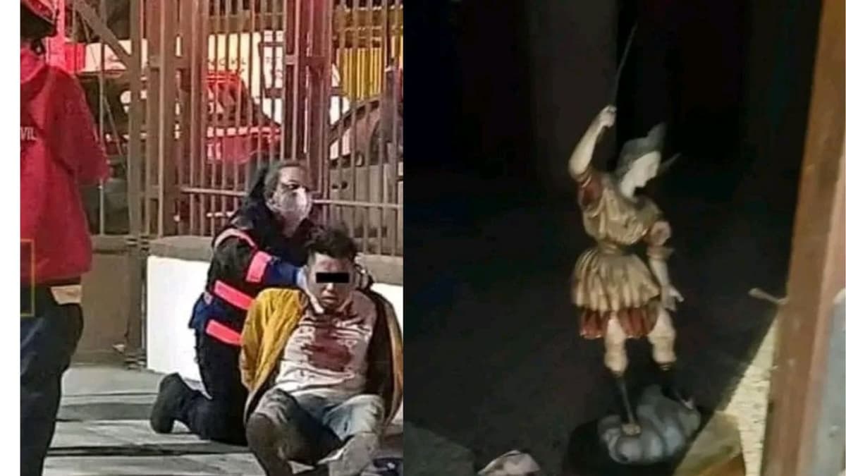 Ladrón intenta robar en una iglesia y termina herido por la espada del "Arcángel Miguel"