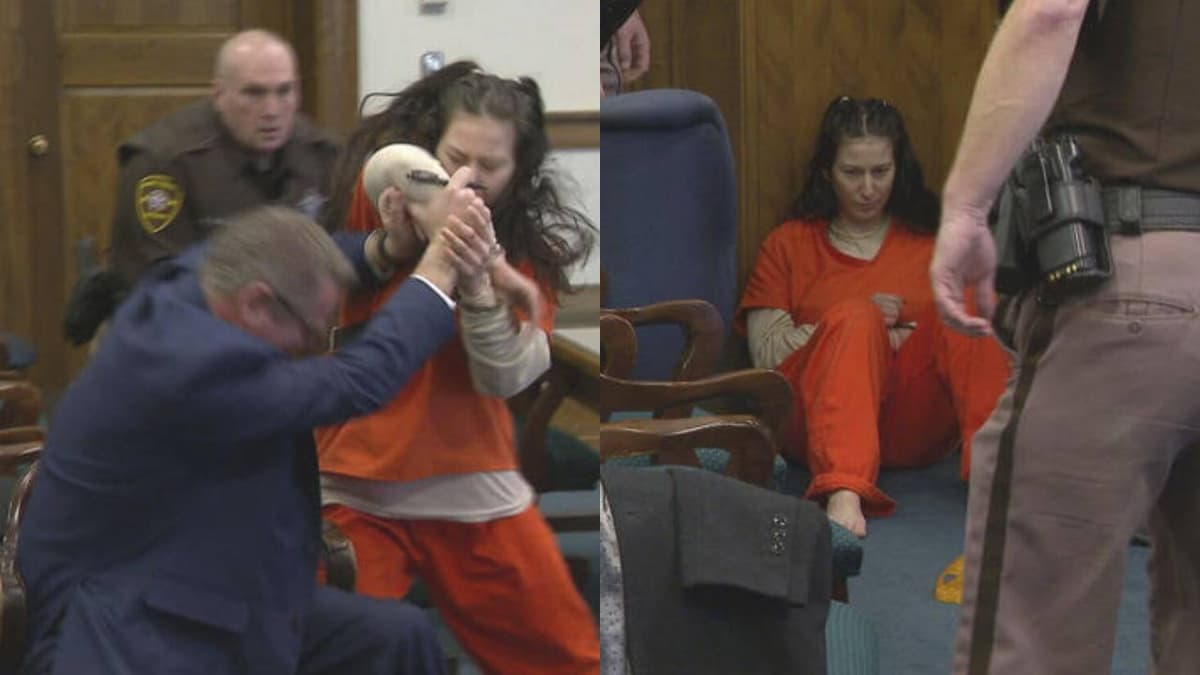Video: Mujer acusada de matar a su novio, atacó a su propio abogado durante una audiencia