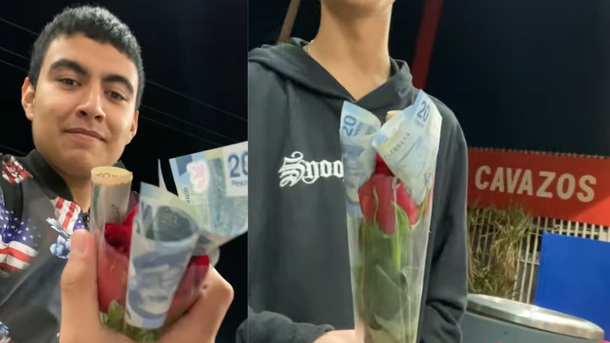 Ramo buchón versión Villas del Sol: le pone billetes de 20 pesos de regalo a su novia