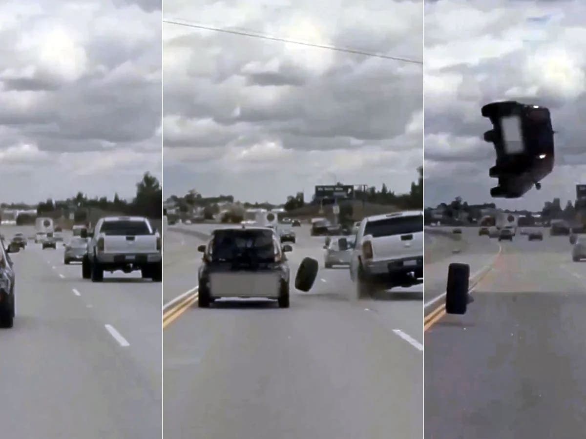 VIDEO: Neumático sale disparado de un coche y ocasiona grave accidente