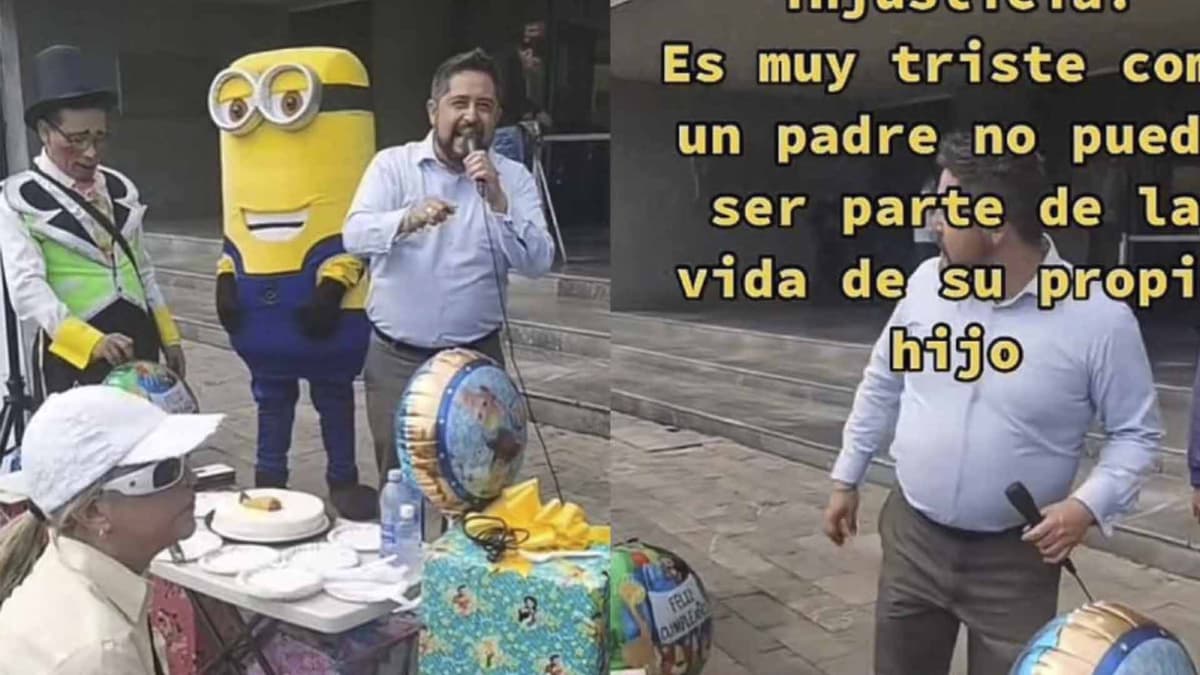 VIDEO: Padre celebra cumpleaños de su hija afuera de un juzgado porque su ex no le deja verla