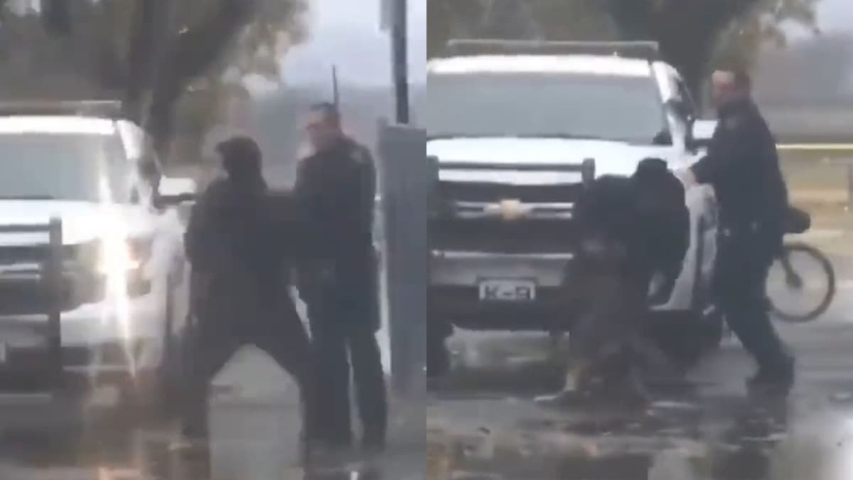 VIDEO: Policía hace uso de perro antidrogas para defenderse ante ataque de un delincuente