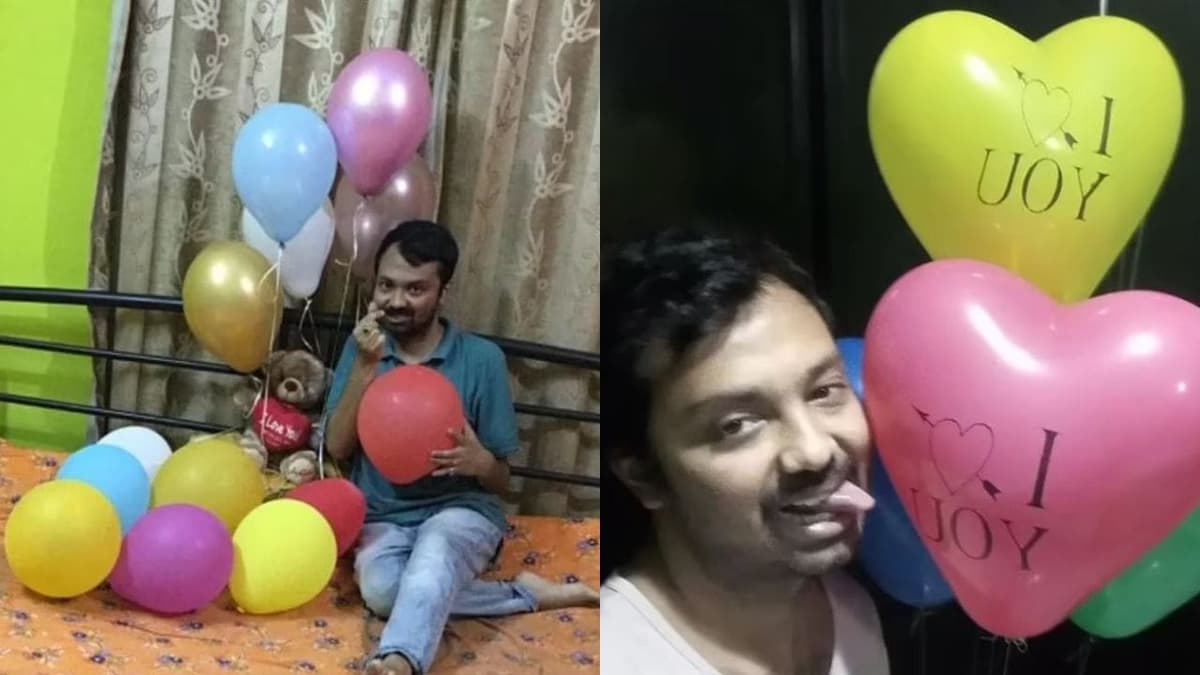 "No puedo vivir sin ellos": Hombre con objetofilia se casa con globos