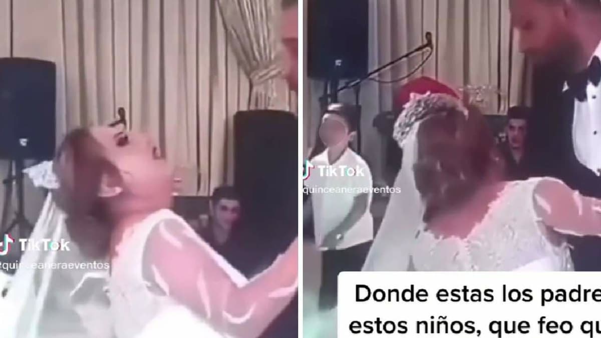 VIDEO: Niños se hacen virales tras jalar el velo de una novia en una boda