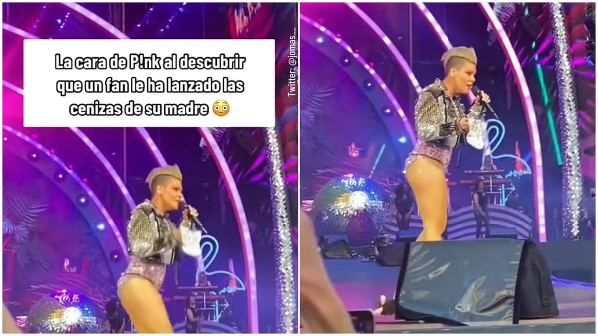 Video: Un fan de Pink arrojó las cenizas de su madre al escenario en pleno concierto