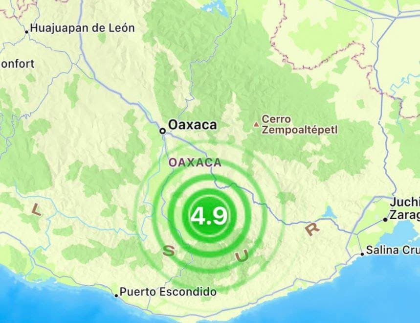 Sismo de magnitud 4.9 sacude Oaxaca, se activan alertas sísmicas