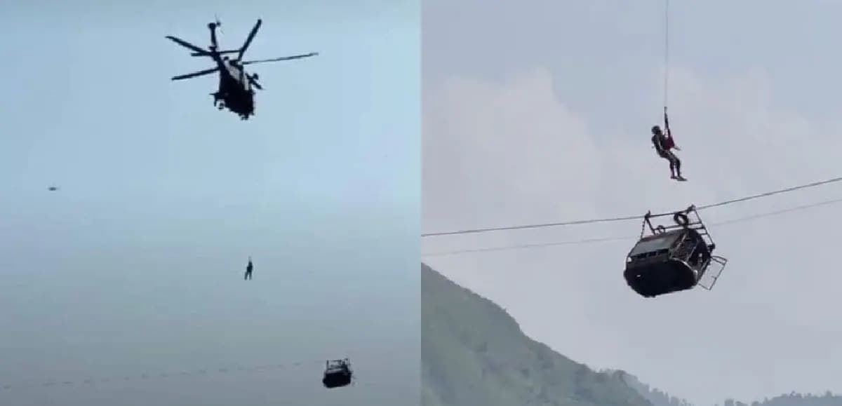 VIDEO: Rescatan a cuatro de ocho personas atrapadas en teleférico en Pakistán