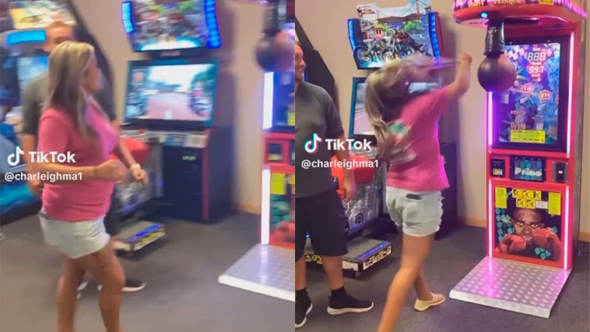 VIDEO: Mujer se noquea al jugar con simulador de box