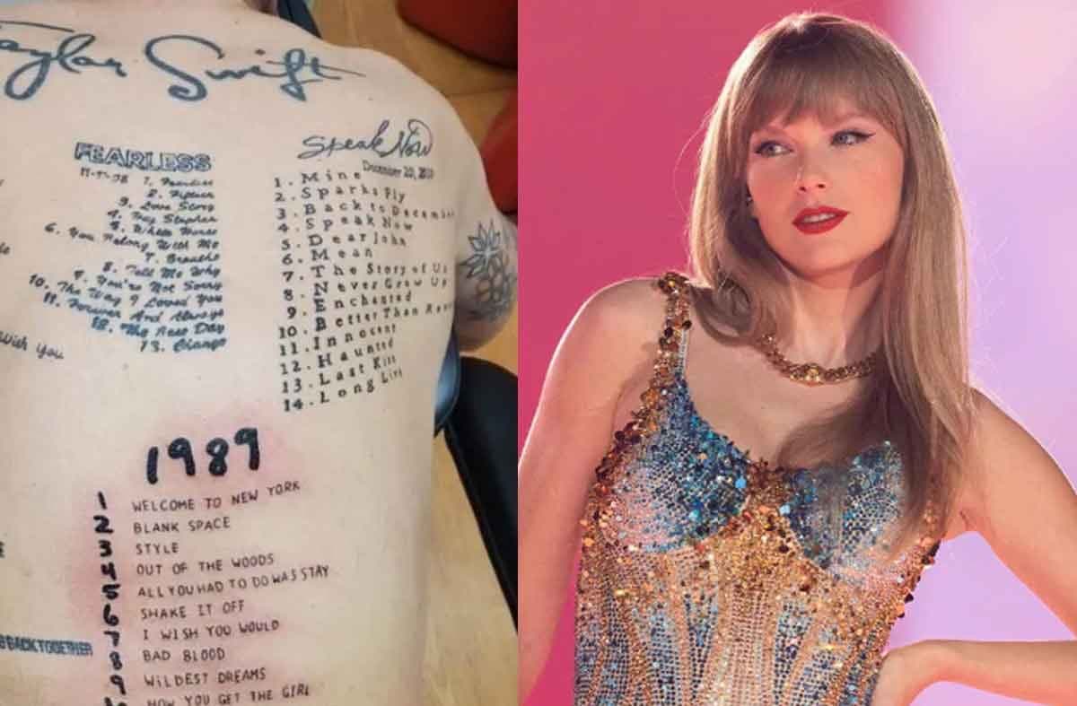 Fan de Taylor Swift se tatúa todas sus canciones en la espalda
