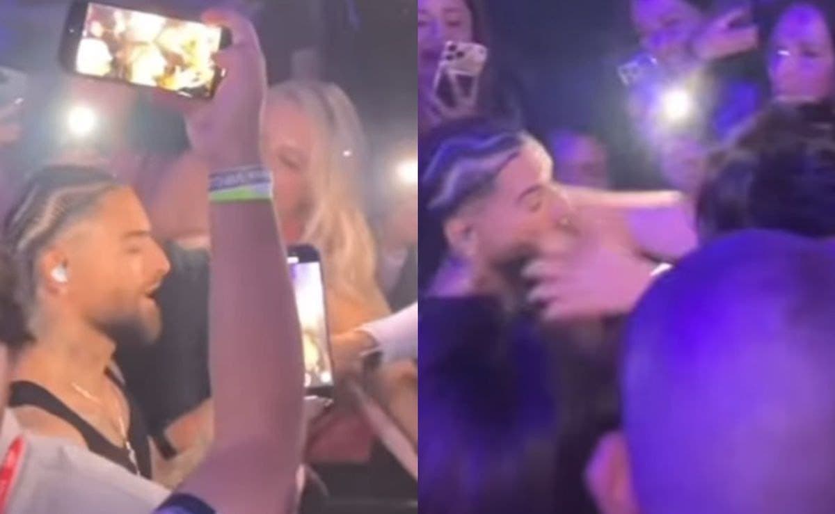 Video: Fanática trata de besar a la fuerza a Maluma y así reacciona