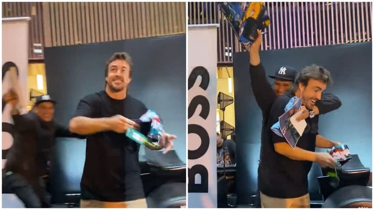 Video: Fernando Alonso genera la locura en México: Fan burla seguridad para abrazarlo