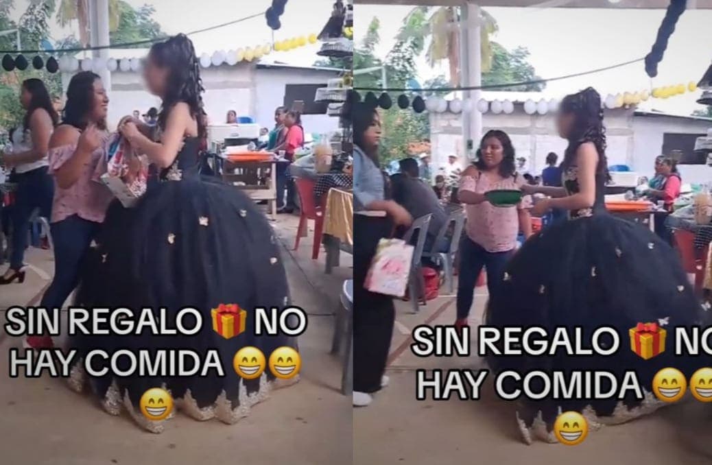 VIDEO: Quinceañera se hace viral por dar comida solo a invitados que llevaron regalo