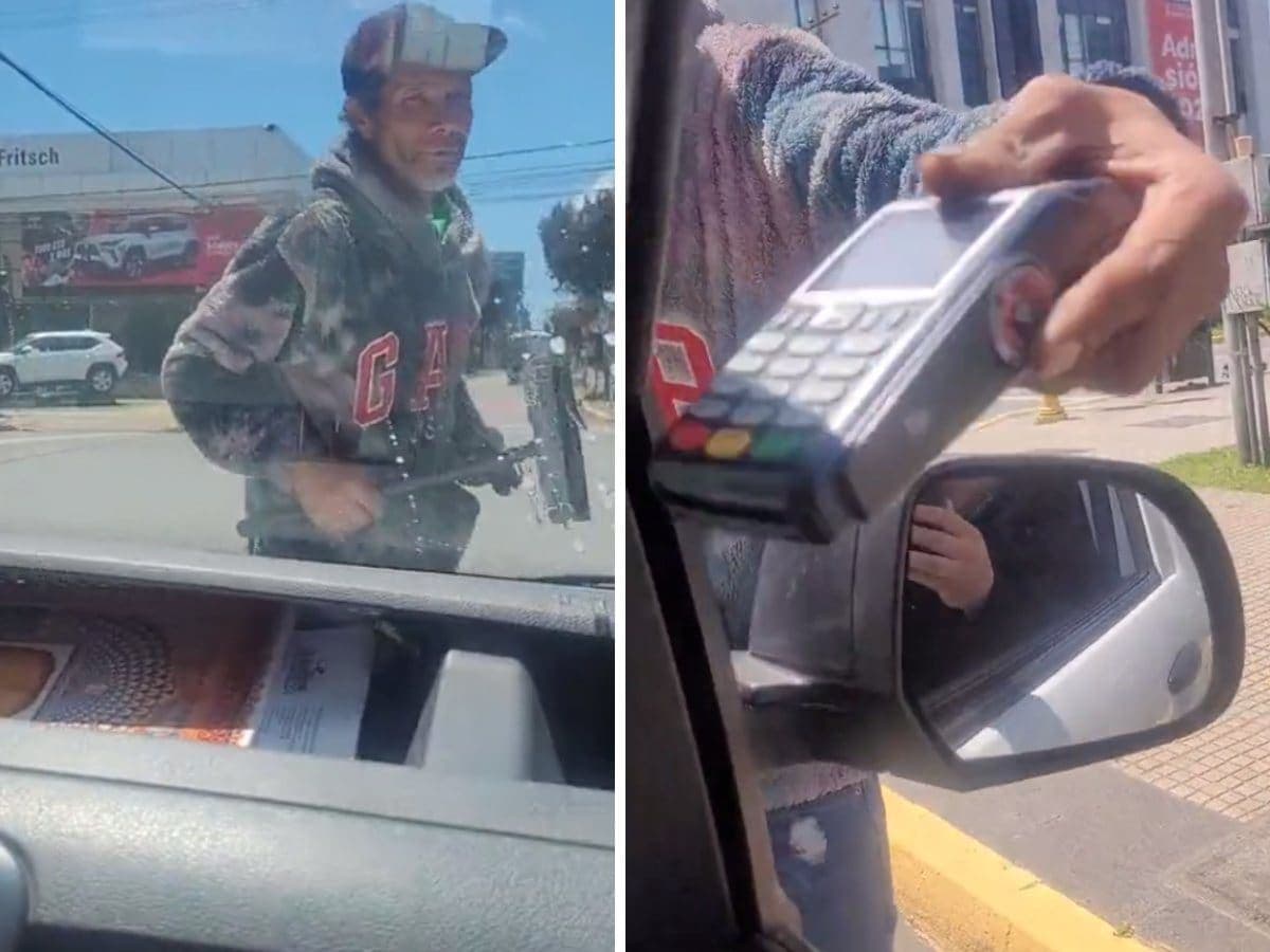 VIDEO: Limpiaparabrisas con terminal que acepta pago con tarjetas