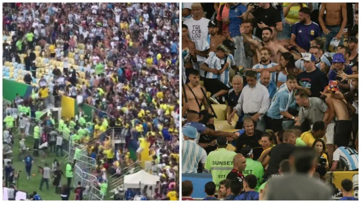 Video: Pelea en las tribunas retrasa el Brasil vs Argentina en el estadio Maracaná