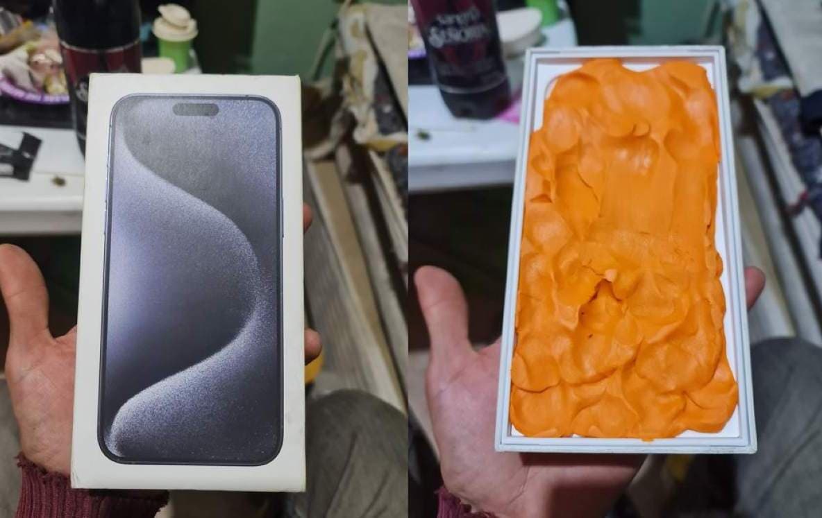 Compra un iPhone en Mercado Libre y recibe una caja con plastilina