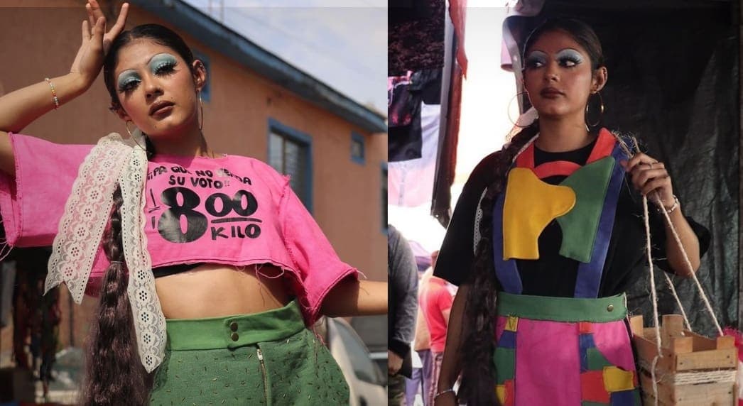 VIDEO: Diseñadora mexicana es aplaudida por crear ropa inspirada en el tianguis